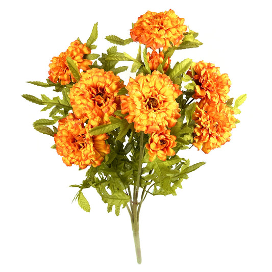 Artificial Marigold Bush 45cm - Orange Flowers