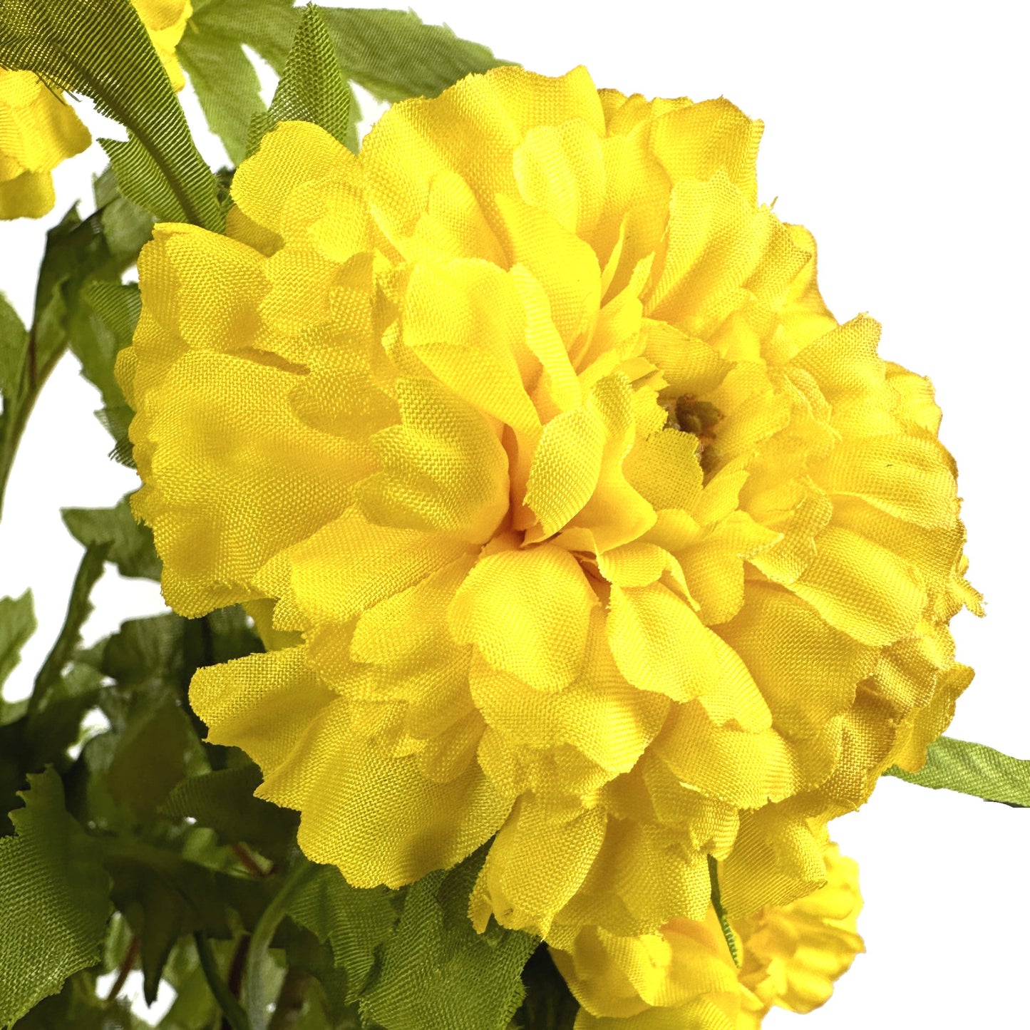 Artificial Marigold Bush 45cm - Yellow Flowers