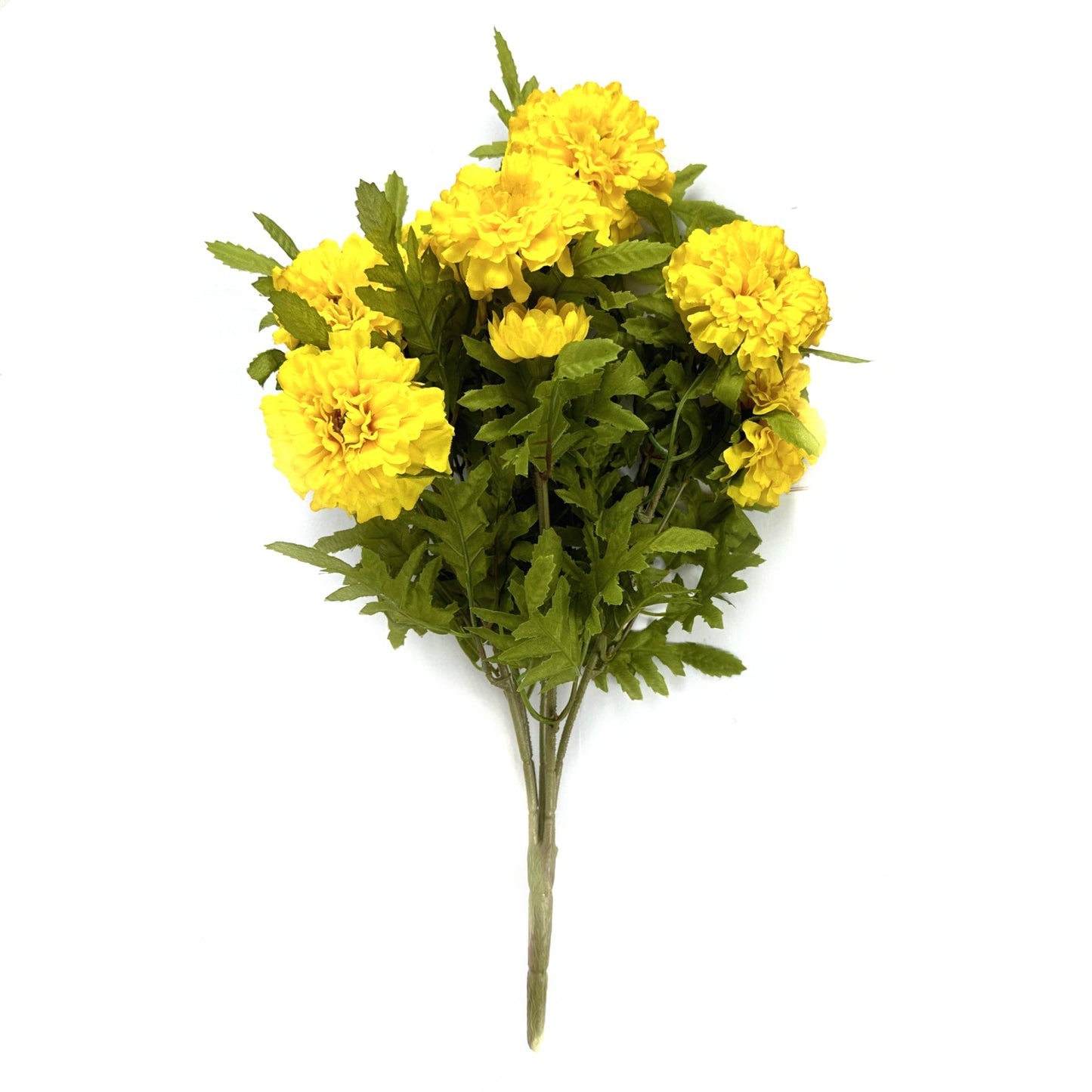 Artificial Marigold Bush 45cm - Yellow Flowers