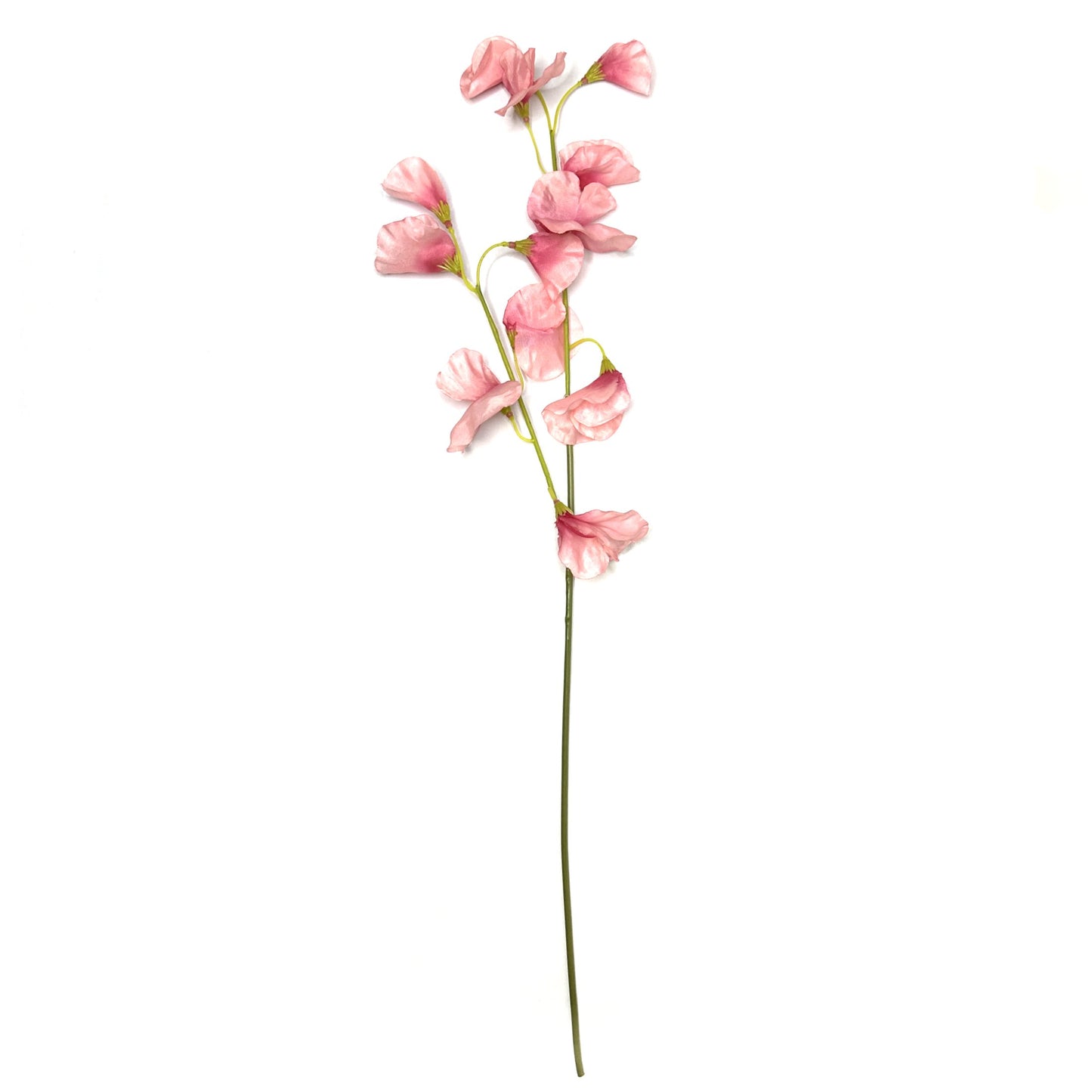 Artificial Sweet Pea Stem With Pink Faux Flowers