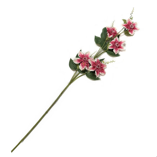Artificial Clematis Pink and White Flower Stem 78cm