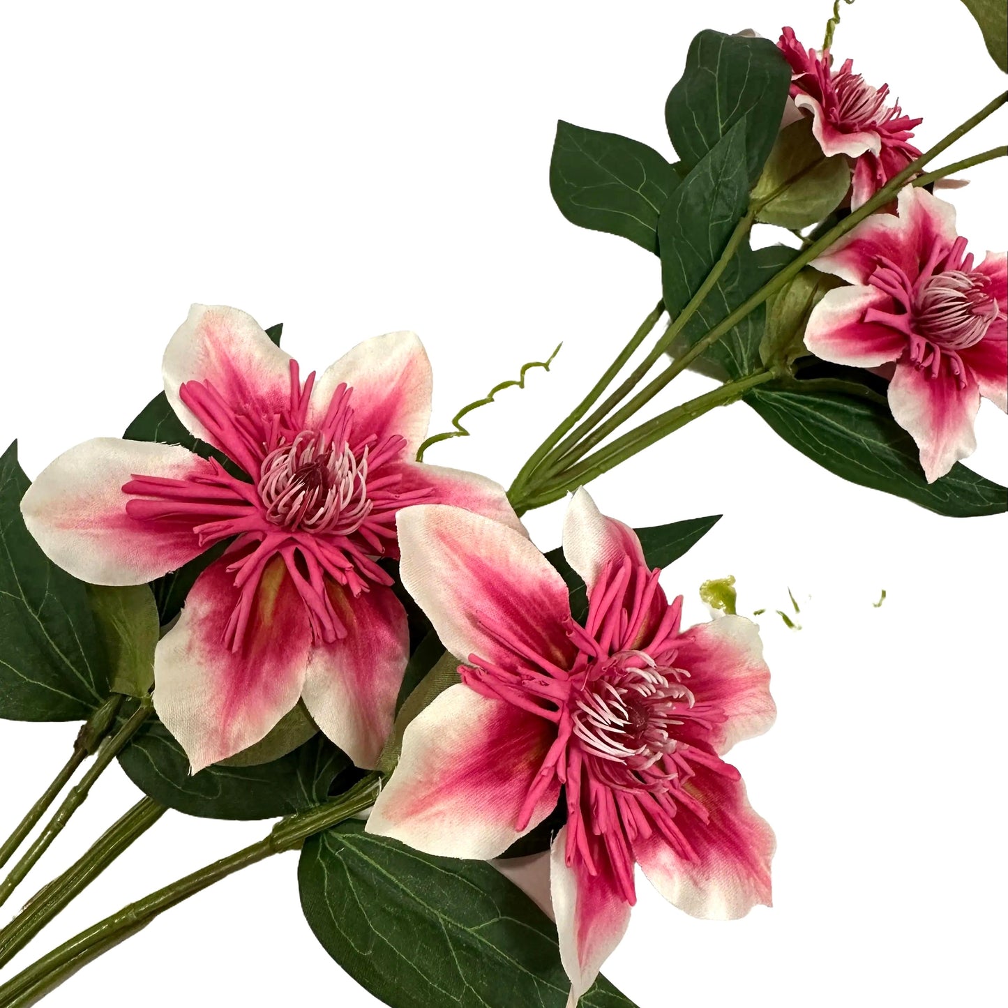 Artificial Clematis Pink and White Flower Stem 78cm