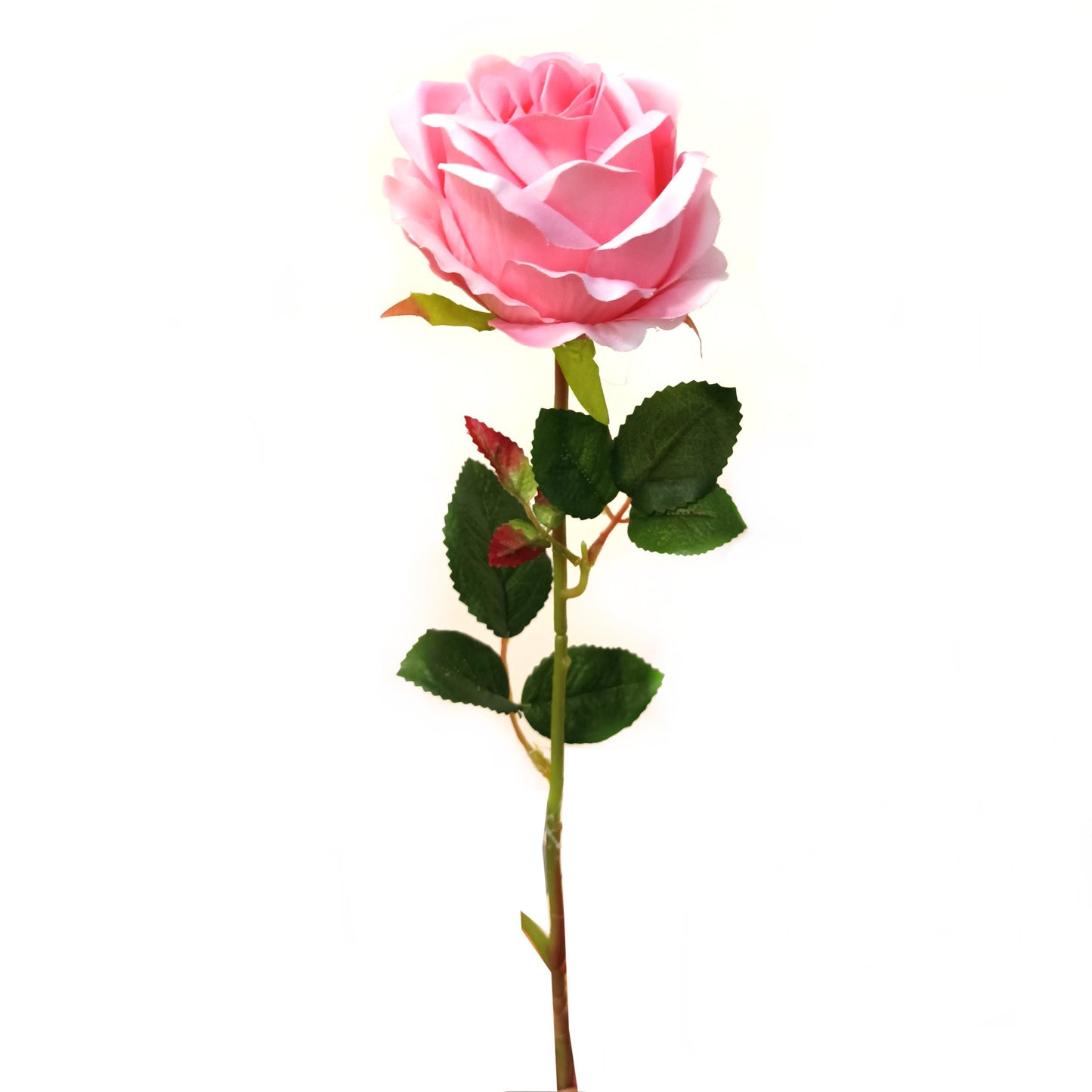 Artificial Globe Rose Flower Stem Light Pink 59cm