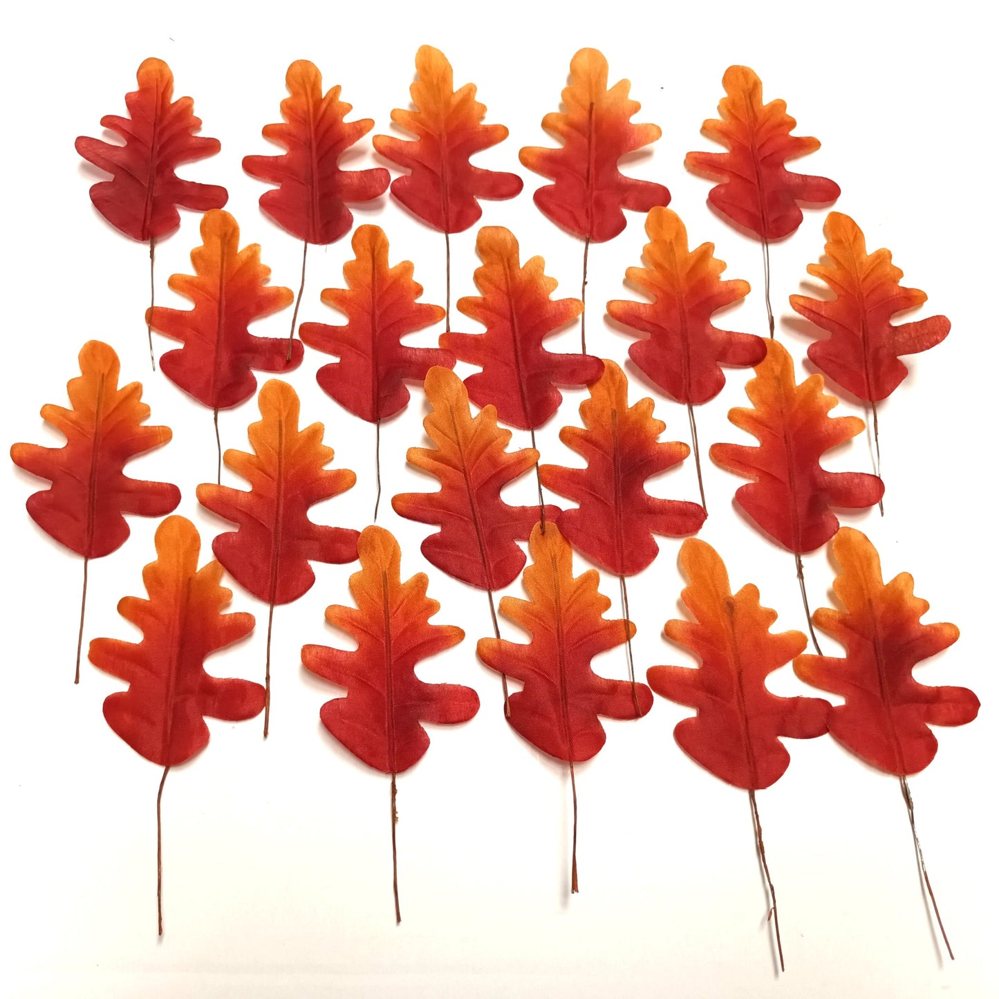 Set of 20 Artificial Autumn Oak Tree Leaves
