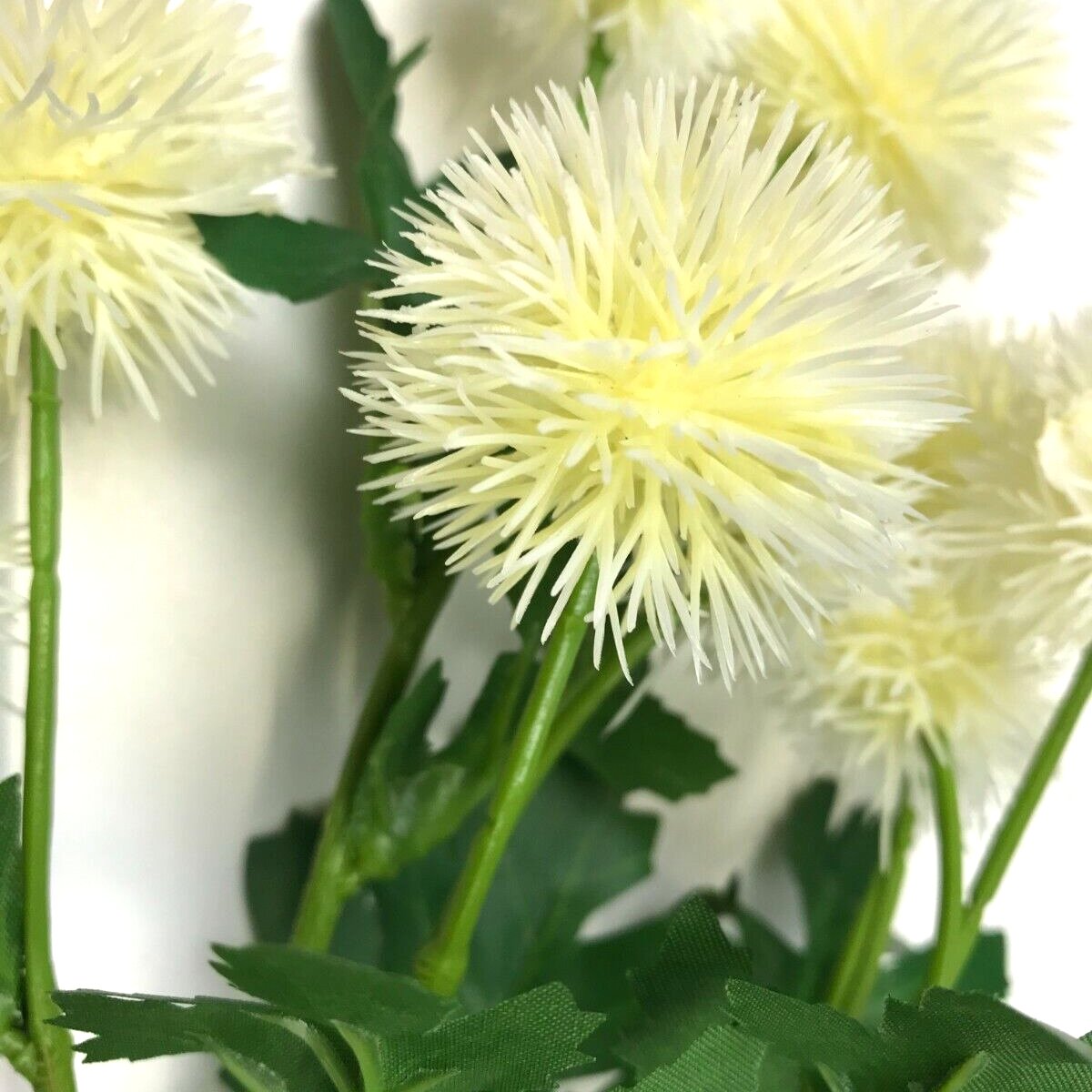 Artificial Pompom Dahlia Flower Stem Ivory 56cm