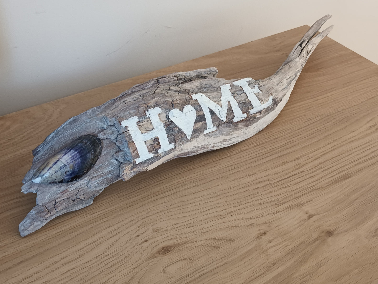 'Home' Original Devon Rustic Driftwood Table/Shelf Art