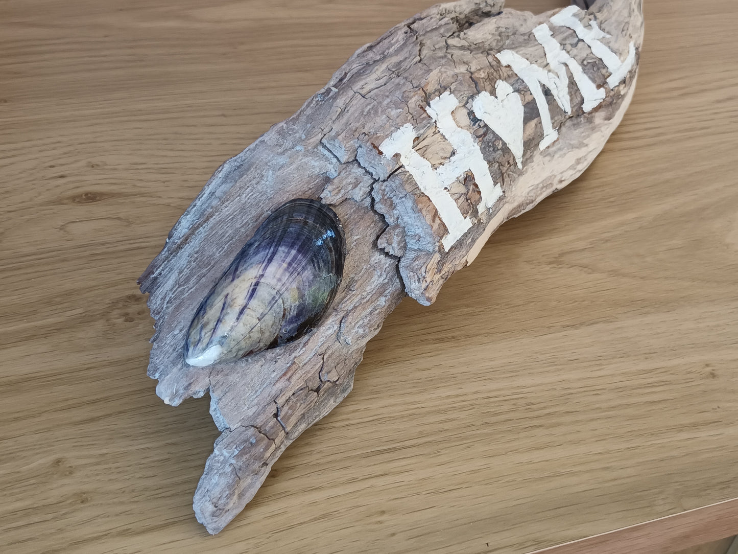 'Home' Original Devon Rustic Driftwood Table/Shelf Art