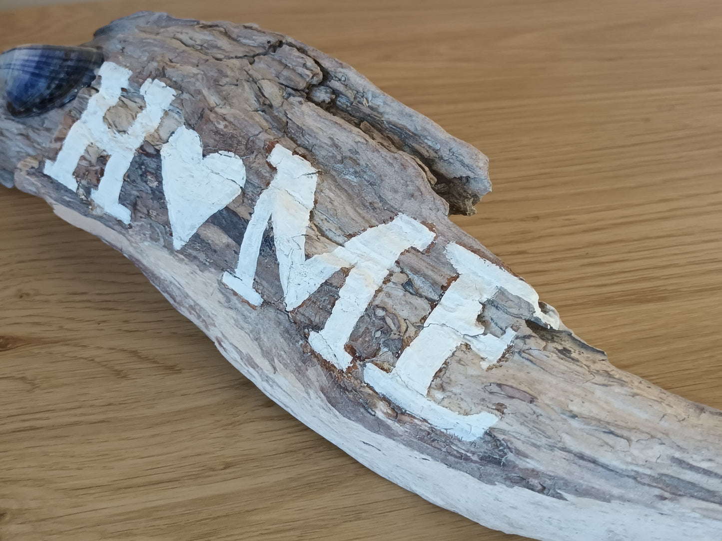 'Home' Original Devon Rustic Driftwood Table/Shelf Art