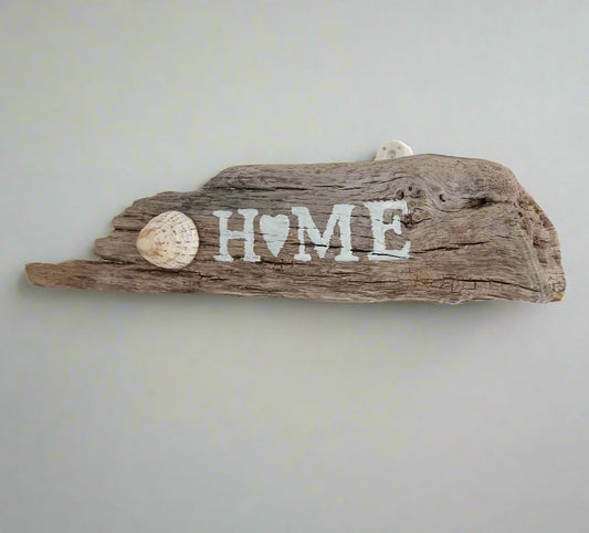 'Home' Original Devon Rustic Driftwood Wall Art 27cm