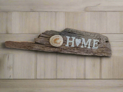 'Home' Original Devon Rustic Driftwood Wall Art 27cm
