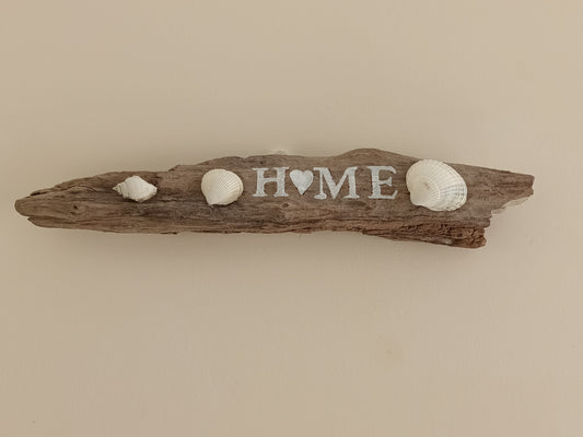 'Home' Original Devon Rustic Driftwood Wall Art 34cm