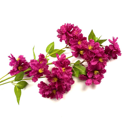Artificial Apple Blossom Branch 87cm - Dark Pink Flowers
