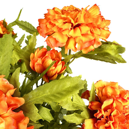Artificial Marigold Bush 45cm - Orange Flowers