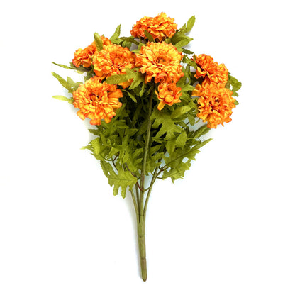 Artificial Marigold Bush 45cm - Orange Flowers