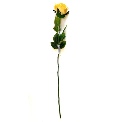 Artificial Elegance Rose Flower Stem Yellow 68cm