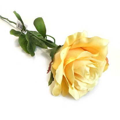 Artificial Elegance Rose Flower Stem Yellow 68cm