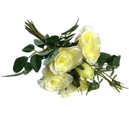 Artificial Rose Bundle 25cm - Cream Faux Flowers