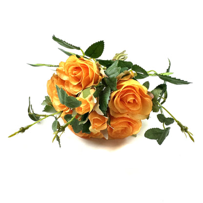 Artificial Rose Flower Bundle Bouquet 25cm - Orange