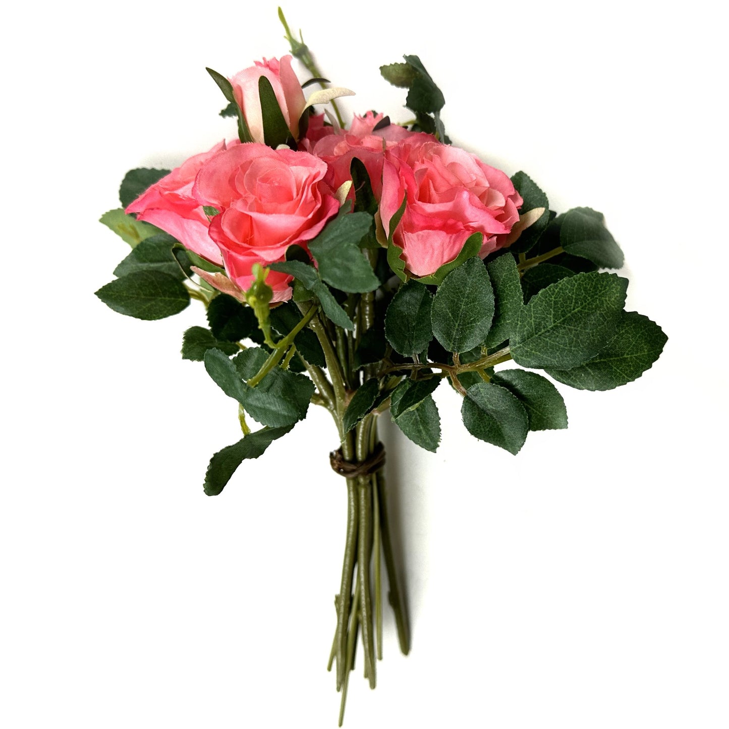 Artificial Rose Flower Bundle Bouquet 25cm - Pink