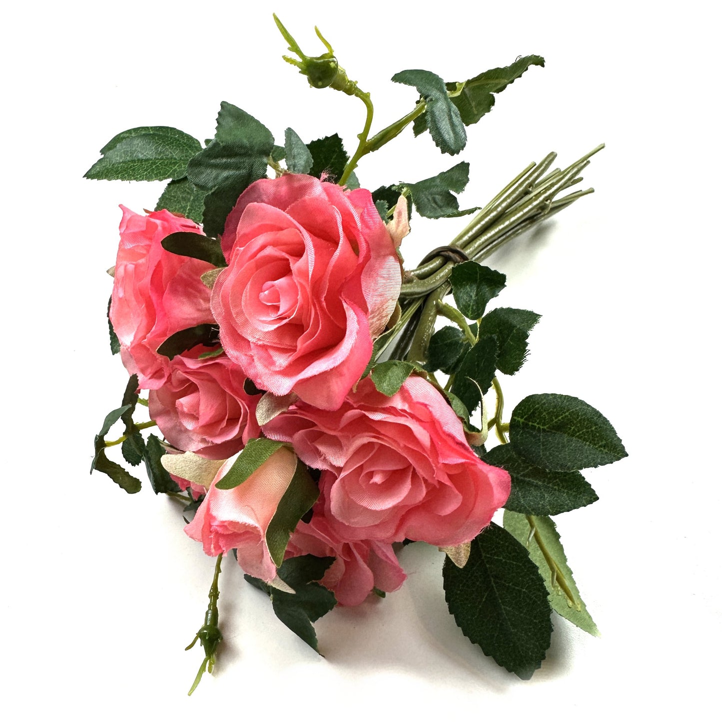 Artificial Rose Flower Bundle Bouquet 25cm - Pink