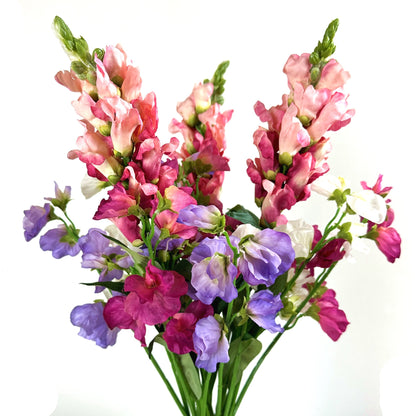 Artificial Sweet Pea and Snapdragon Flower Arrangement