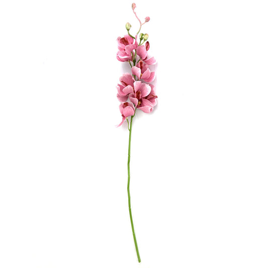 Artificial Pink Mokara Orchid Stem With Faux Flowers