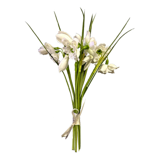 Artificial Snowdrop Flower Bundle Faux Flora
