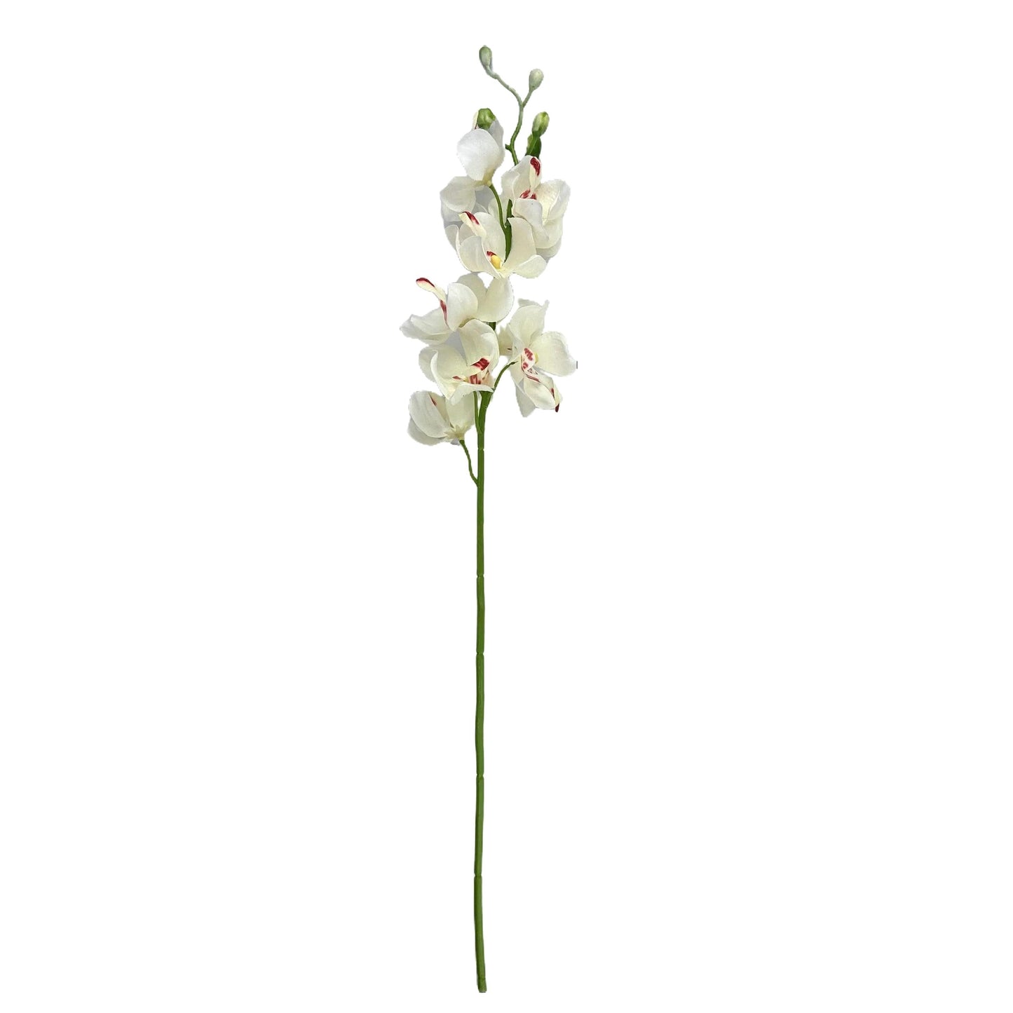 Artificial White Mokara Orchid Stem With Faux Flowers