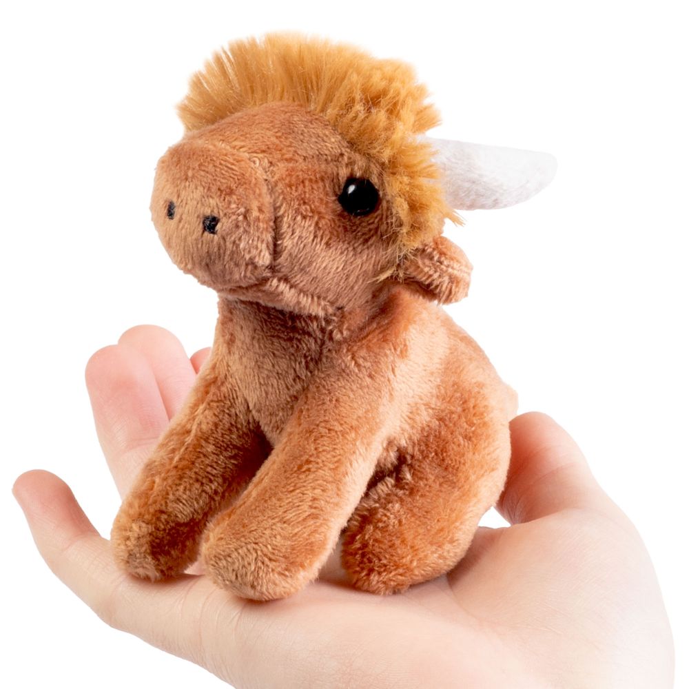 Little DARK BROWN 10cm Highland Cow Soft Toy