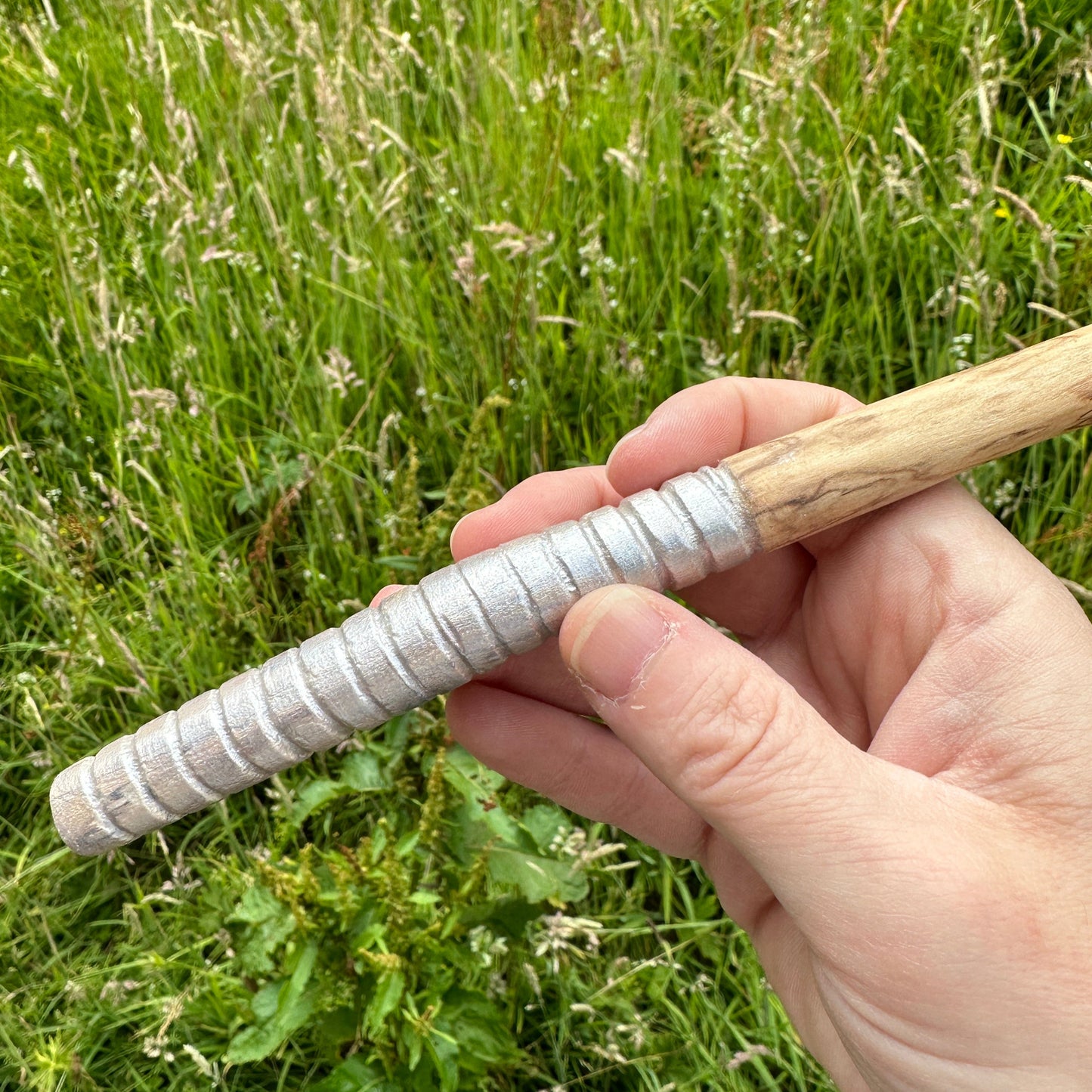 Hand Carved Natural Ash Wooden 'Unicorn' Wand 36cm