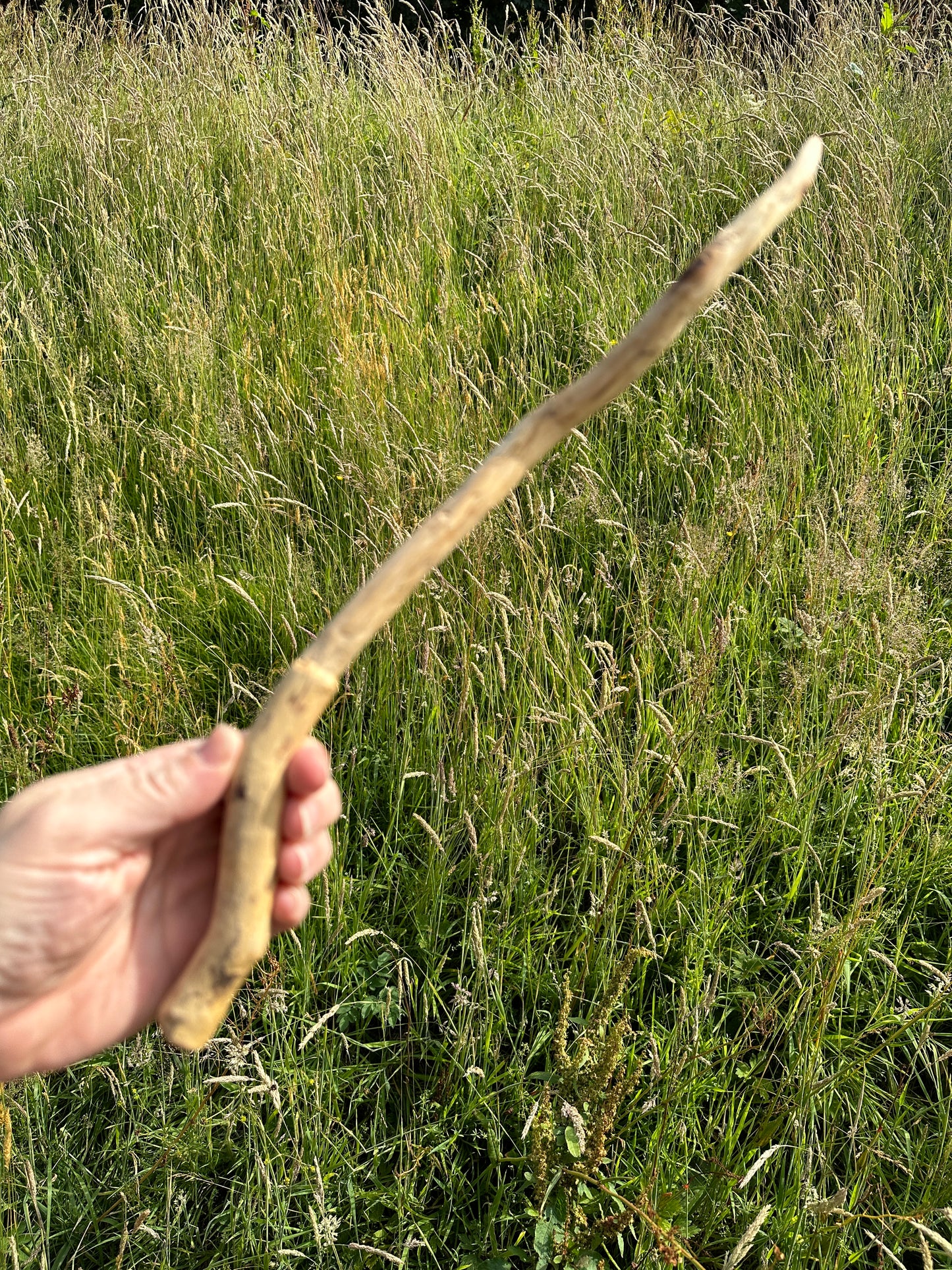 Hand Carved Natural Ash Wooden Wand 35cm