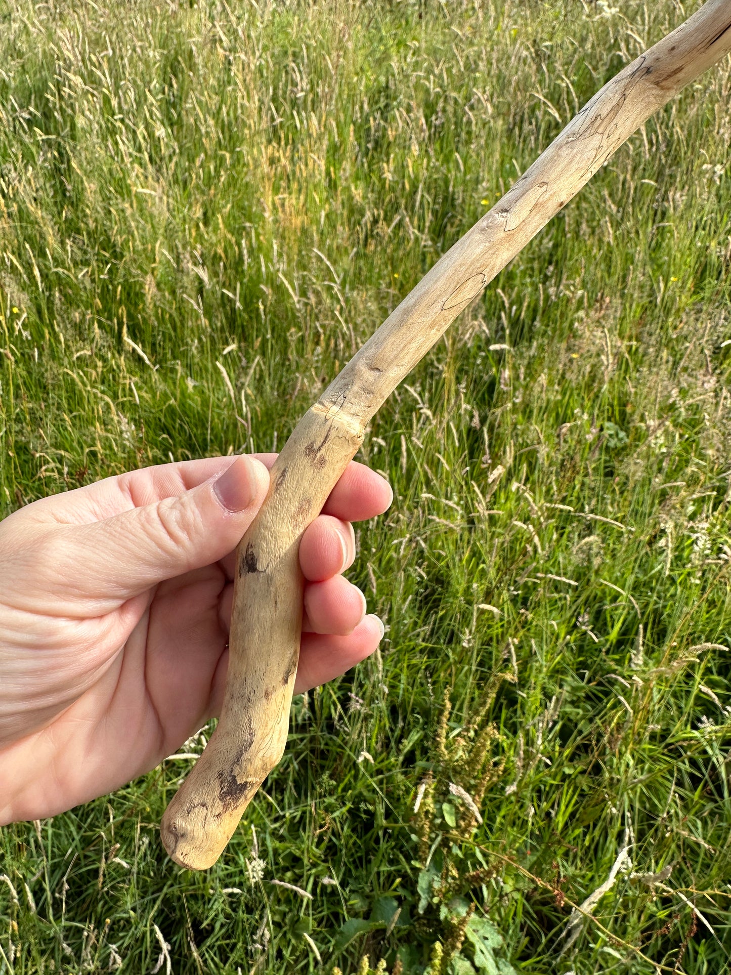 Hand Carved Natural Ash Wooden Wand 35cm