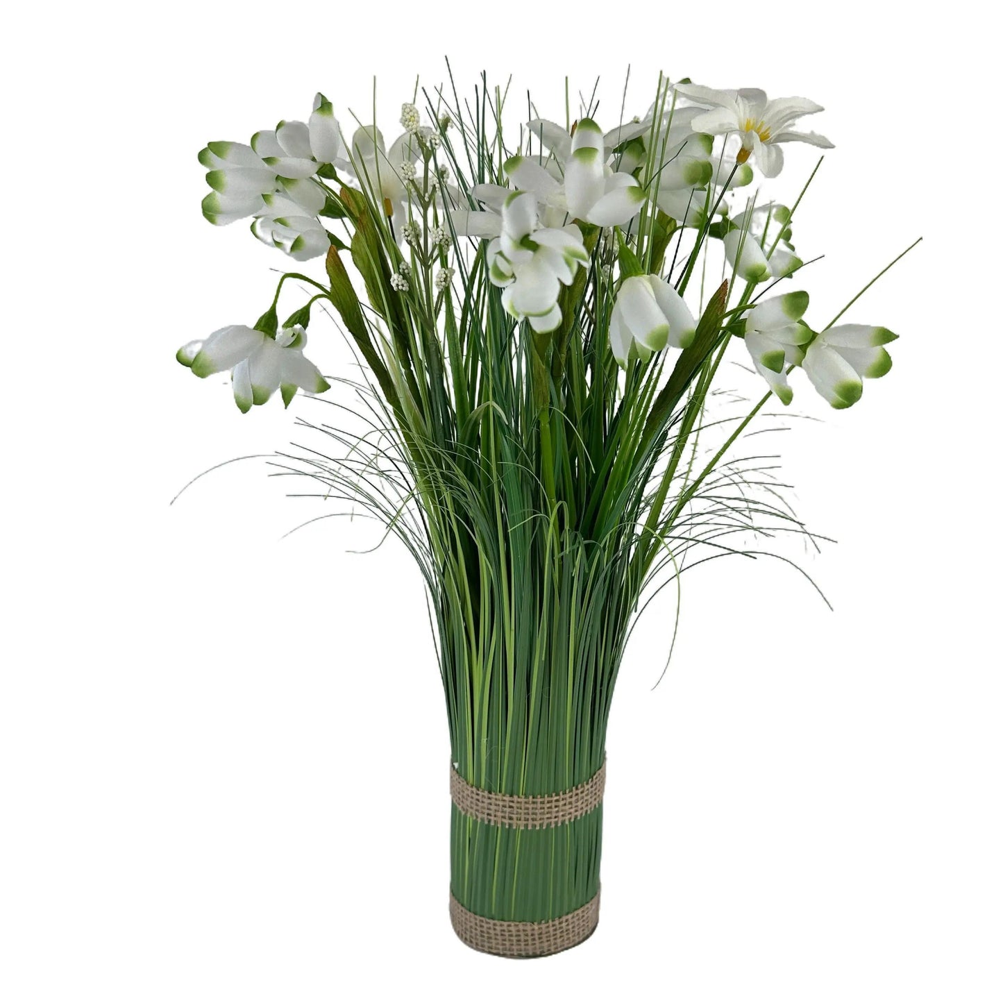 Artificial Grass and Snowdrops Flower Arrangement