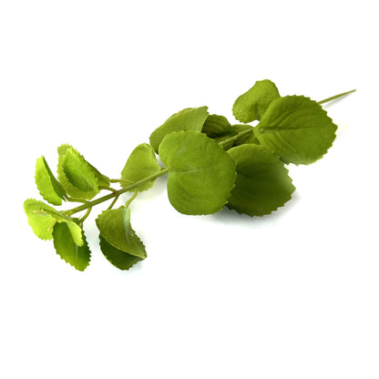 Artificial Patchouli Leaf Stem With Flocked Leaves 27cm