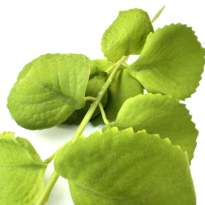 Artificial Patchouli Leaf Stem With Flocked Leaves 27cm