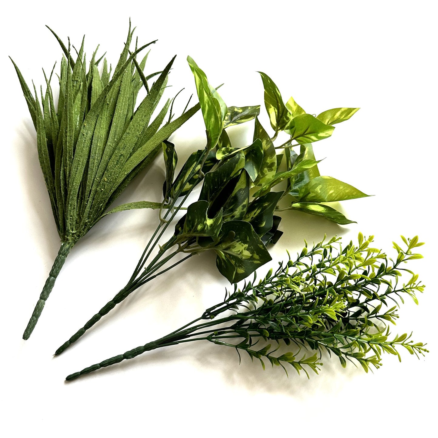Artificial Plant 3pc Pack - Pothos, Tea Leaf and Sword Grass Bushes