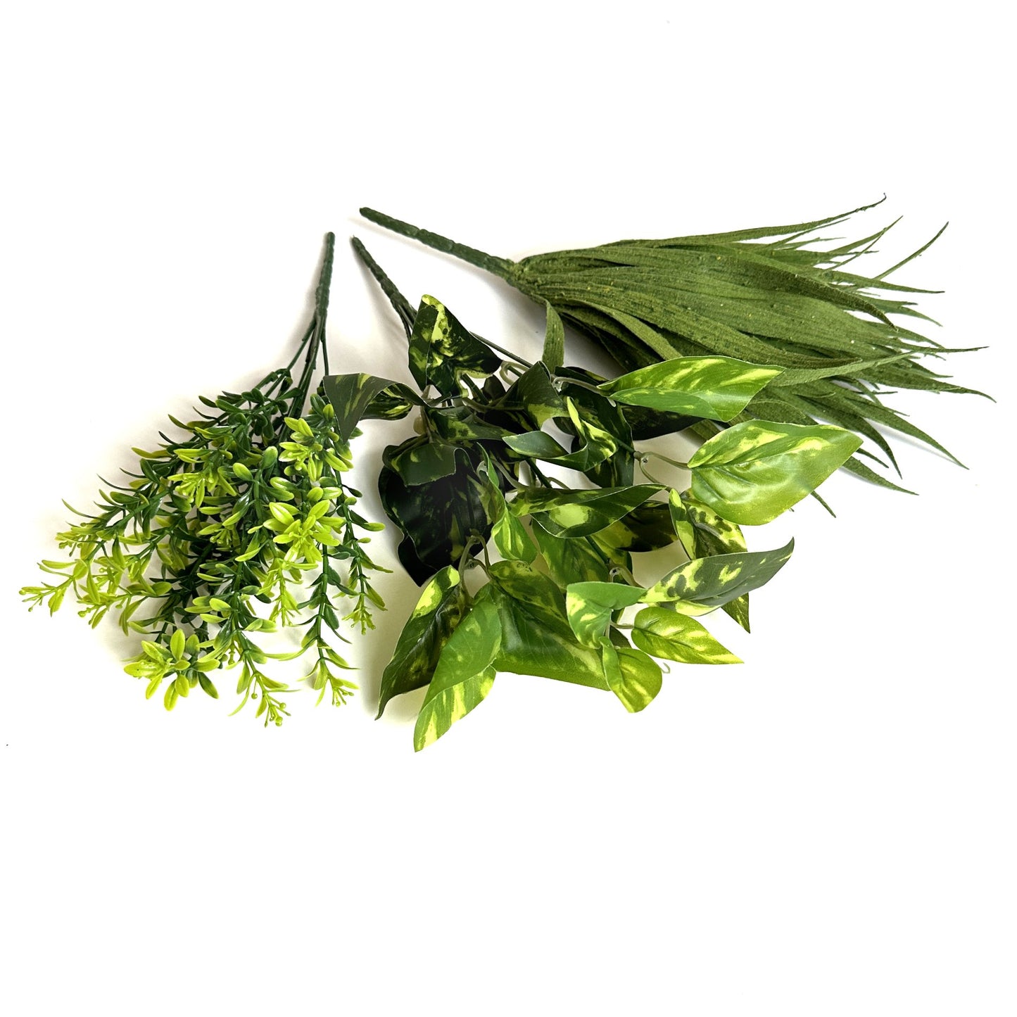 Artificial Plant 3pc Pack - Pothos, Tea Leaf and Sword Grass Bushes