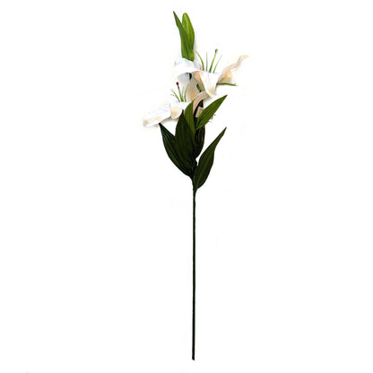 Artificial Tiger Lily Flower Stem 84cm - Ivory and Pink