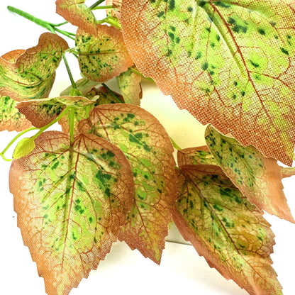 Artificial Coleus Bush Plant with Green and Orange Foliage 34cm