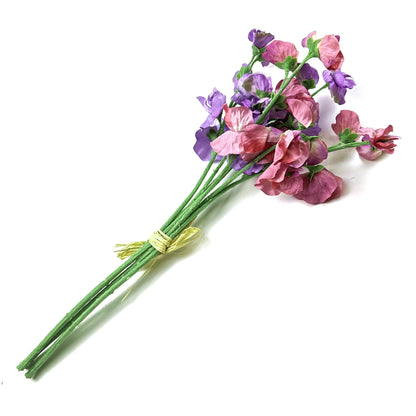 Artificial Sweet Pea Flower Bundle 43cm - Lilac and Pink