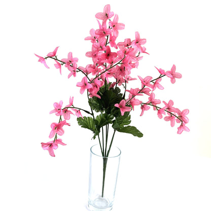 Artificial Forsythia Blossom Bush with Pink Flowers 40cm