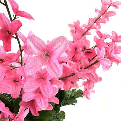 Artificial Forsythia Blossom Bush with Pink Flowers 40cm