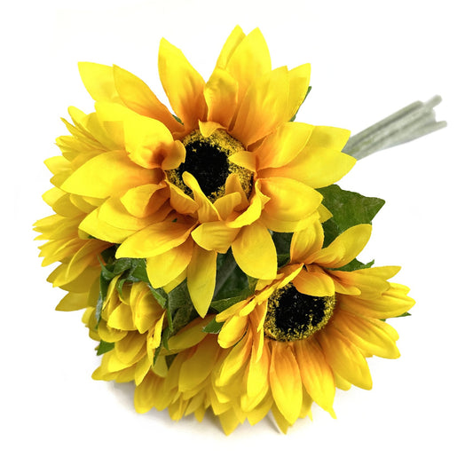 Artificial Sunflower Bundle 7 Yellow Flowers 40cm