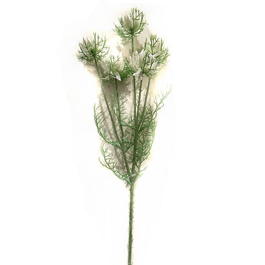 Artificial Nigella Flower Stem 57cm - White