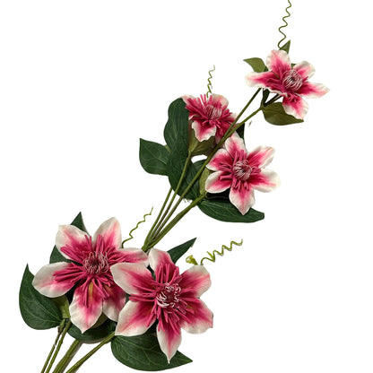 Artificial Clematis Pink and White Flower Stem 78cm