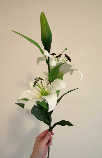 Artificial Tiger Lily 80cm Stem - Cream