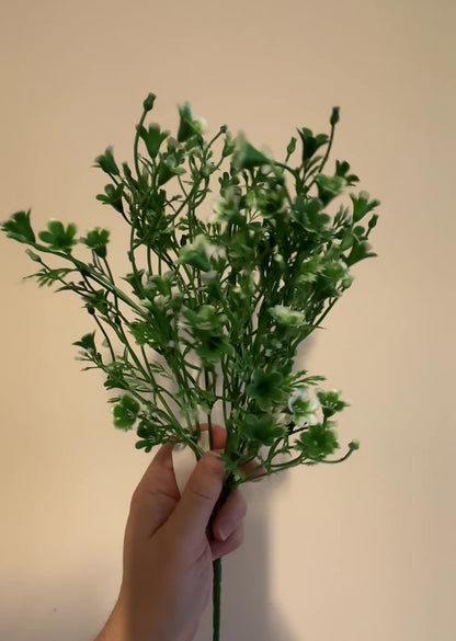 Artificial Caltha Bush With White Flowers 35cm