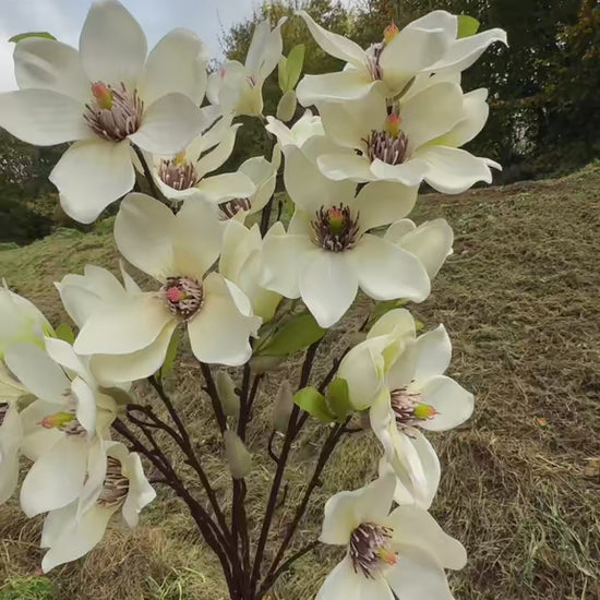 Artificial Cream Magnolia Flower Branch
