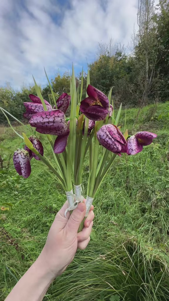 Artificial Purple Fritillary Flower Bundle