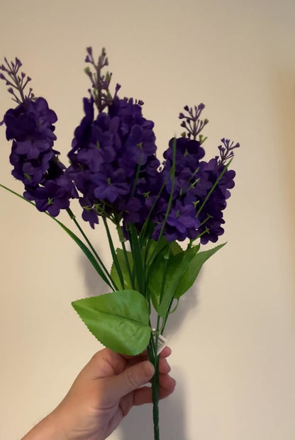 Artificial Lilac Flower Bush - Purple 35cm